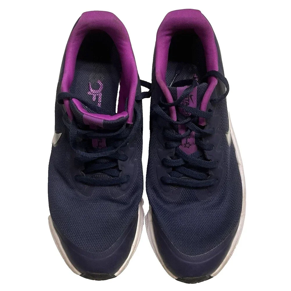 Nike Star Runner Kids DA2776-404 Navy Blue Purple Lace Up Size 6Y Athletic Shoes